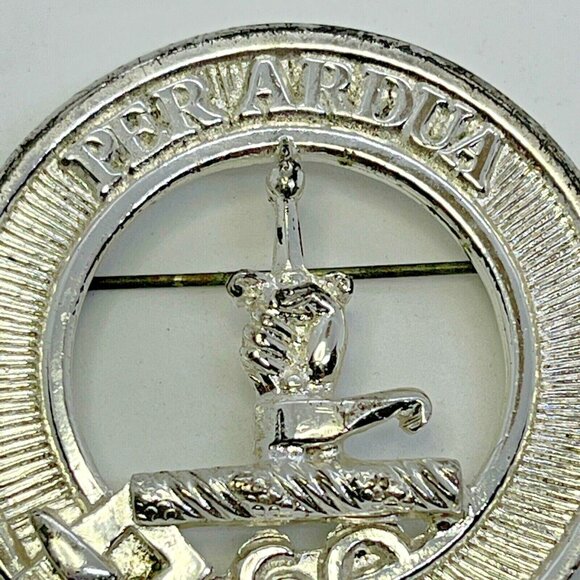 Vintage Pewter Per Ardua 'Through Difficulty' Scottish Irish Clan Pin Ren Fair - Picture 4 of 12